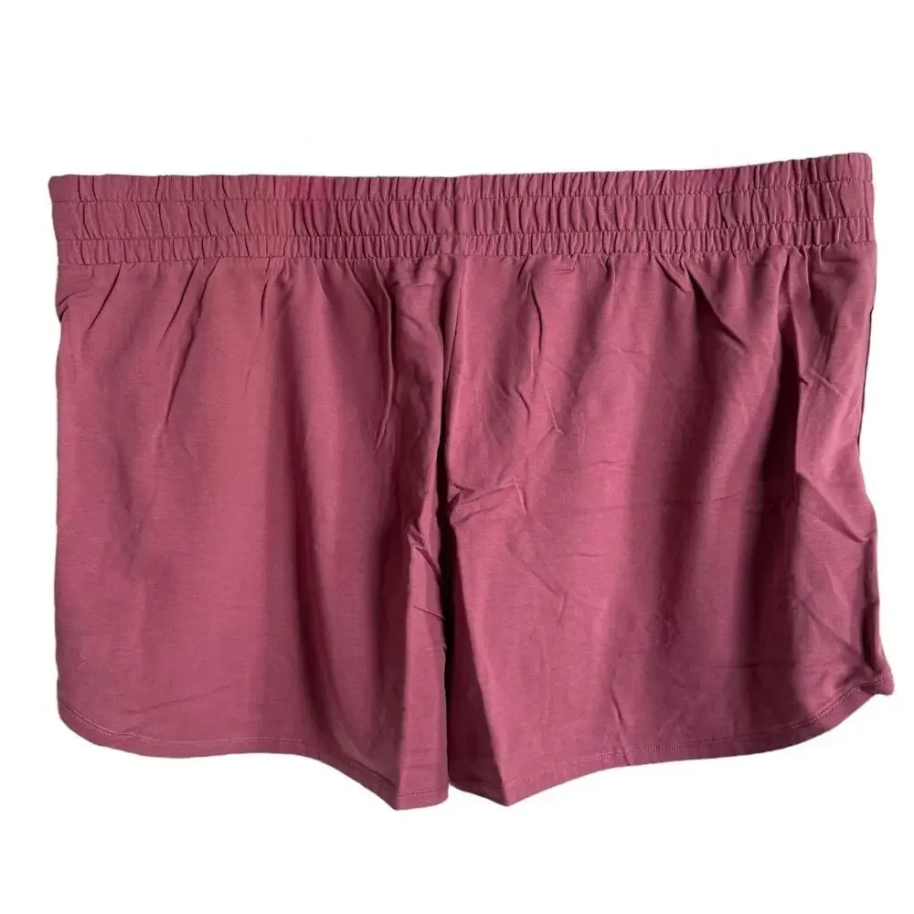 All in‎ Motion Womens Shorts Sz 2X Rose Red Pink Mauve Knit Workout Active NEW